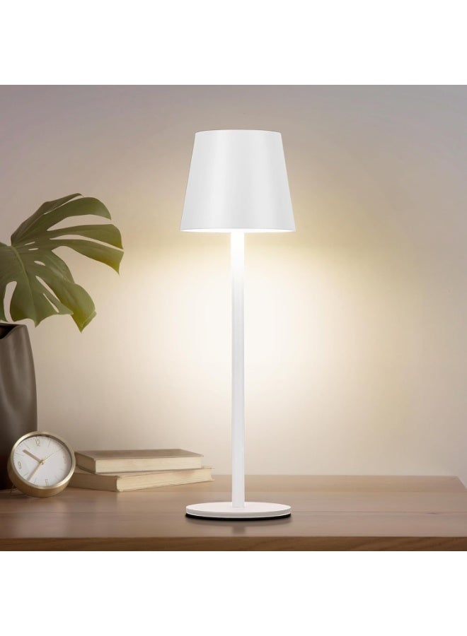 Hylumen LED Cordless Table Lamp Rechargeable Desk Lamp 3000mAh Battery 3 Color Stepless Dimmable Touch Control Portable Night Light for Bedroom Restaurant Outdoor White - Image 2